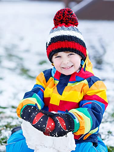 Image of SATINIOR Kids Snow Mittens Waterproof Winter Ski Gloves Warm Thicken Snow Gloves for Girls Boys