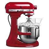 KitchenAid 5KPM5 EER Robot de cocina 4,8 L, 120 W, 4.83 litros, 0 Decibelios, 18/8 Stainless Steel, 10 Velocidades, Rojo