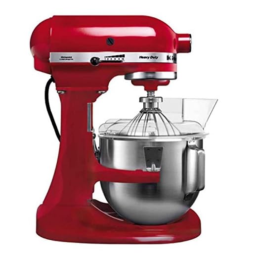 KitchenAid 5KPM5 EER Robot de cocina 4,8 L, 120 W, 4.83 litros, 0 Decibelios, 18/8 Stainless Steel, 10 Velocidades, Rojo