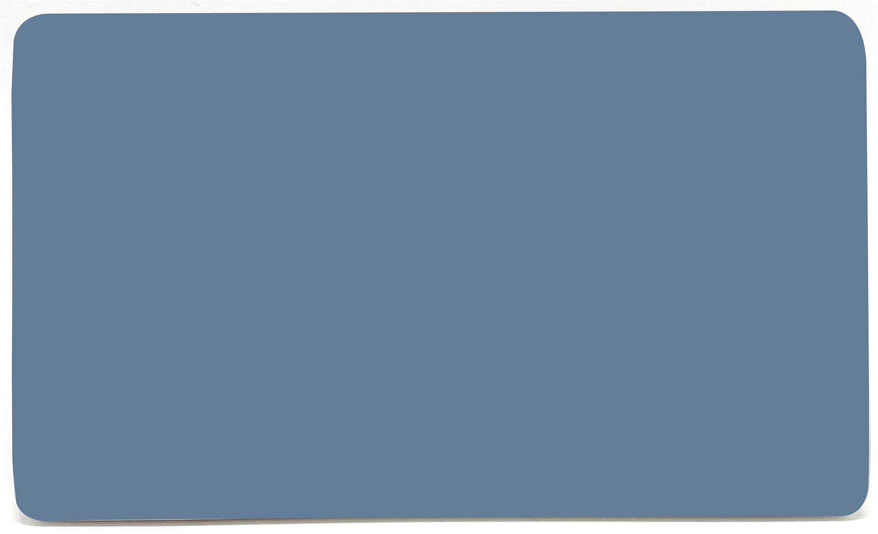 Trendi 2 Gang Artistic Modern Glossy Tactile Double Blanking Plate Sky, Sky Blue