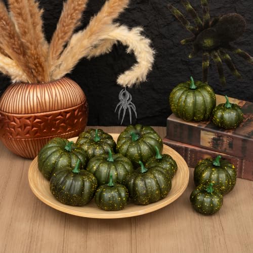 Image of Ogrmar 12 Pack Artificial Assorted Pumpkins, Mini Fake Pumpkins