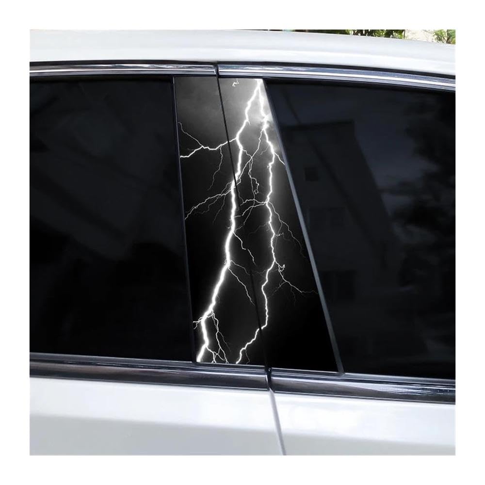 Decorative Items 2pcs Car B-Pillar Sticker Lightning Car Door Pillar Vinyl Decals(B)