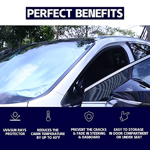 image for JUSTTOP Car Sun Shade Windshield - Foldable Sun Car Window Shield 210T
