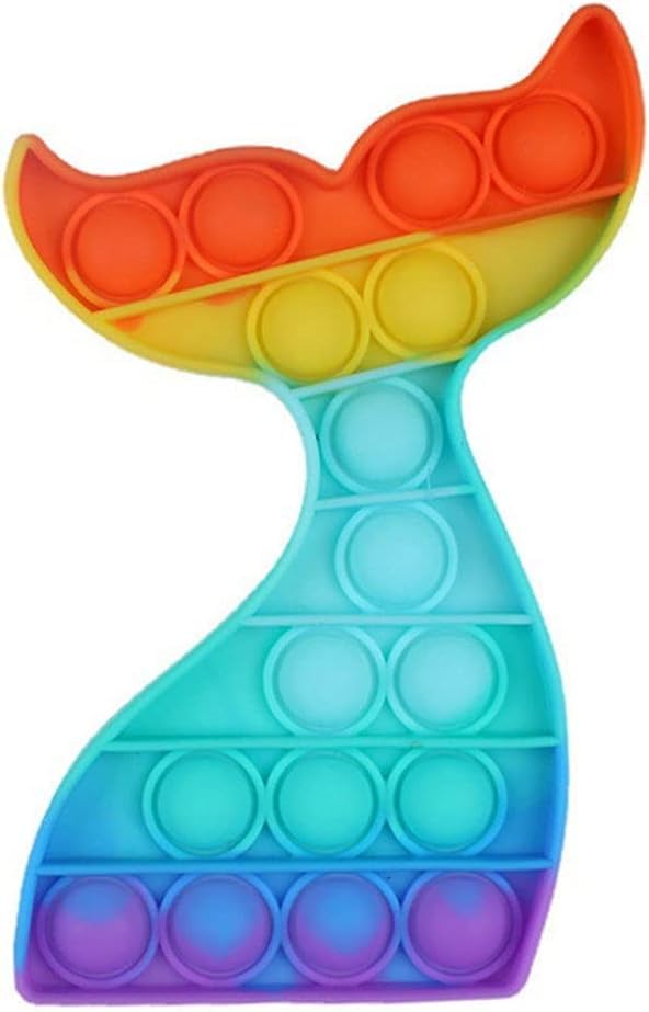 Ranzah Pop Fidget Toy Mermaid Push Pop Bubble Sensory Toy For Kids And Adults Travel Poppet Toy Squishy Toy For Gifts & Parties ADHD Stress & Anxiety Relief Toy Squeeze Toddler Toy (Mermaid)