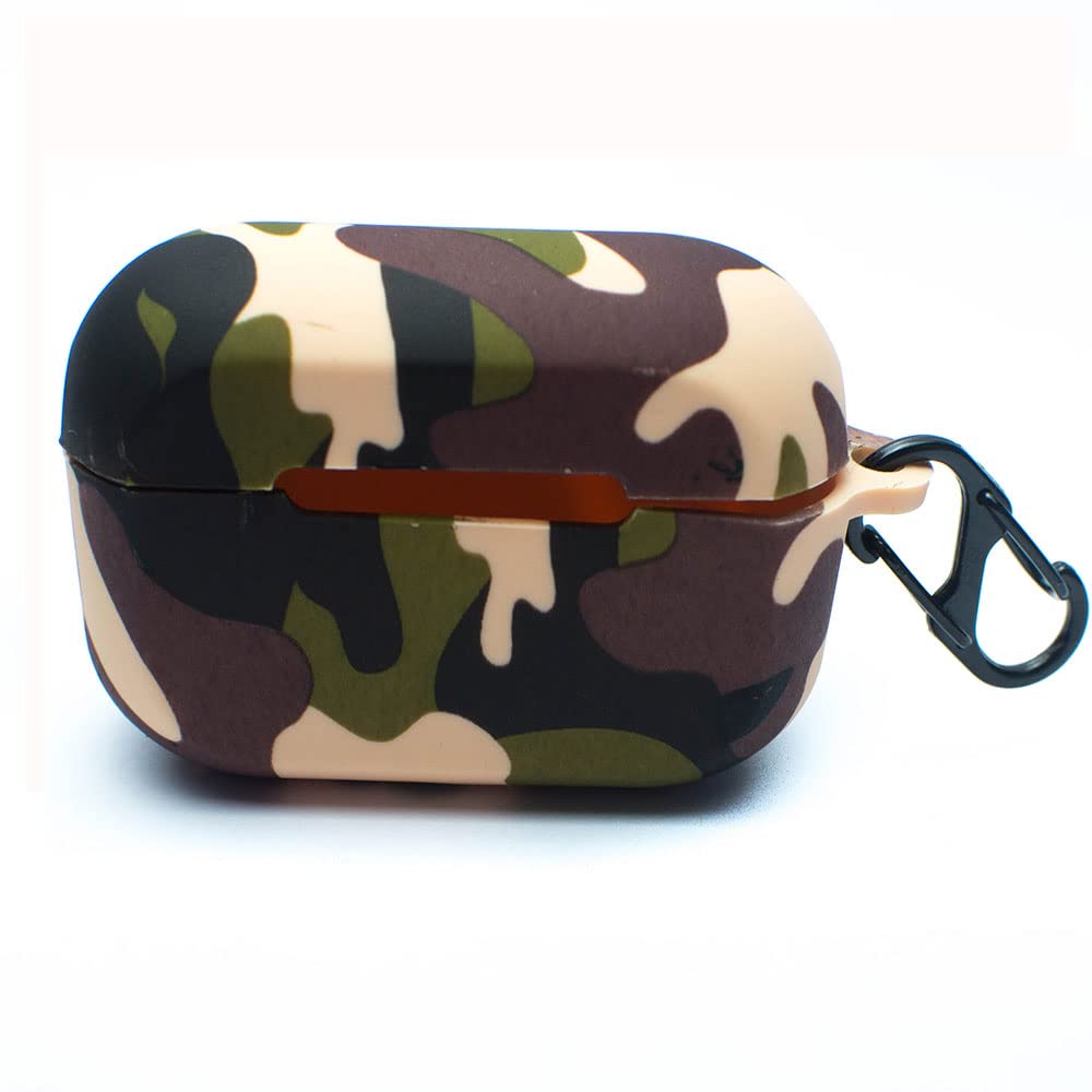 HeropanteePouch for Boult Gearpods Protective Soft Silicone 360° Full Protection Dust-Proof Shockproof Case Cover with Hook (Cover Only ) (Camouflage)