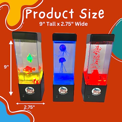 Image of WARM FUZZY Toys (1) Clownfish Lamp - Battery-Powered and USB Color-Changing Lava Lamp for Positive Energy - Perfect Home Office Decor or Gift for Kids