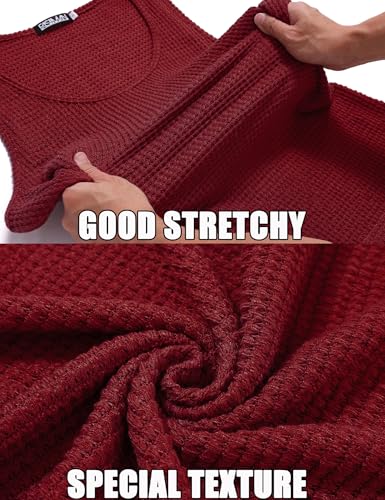 Image of Mens Waffle Shorts Sets 2 Piece Outfits Sleeveless Summer Beach Tank Tops and Shorts Casual Loungewear Sets Suits