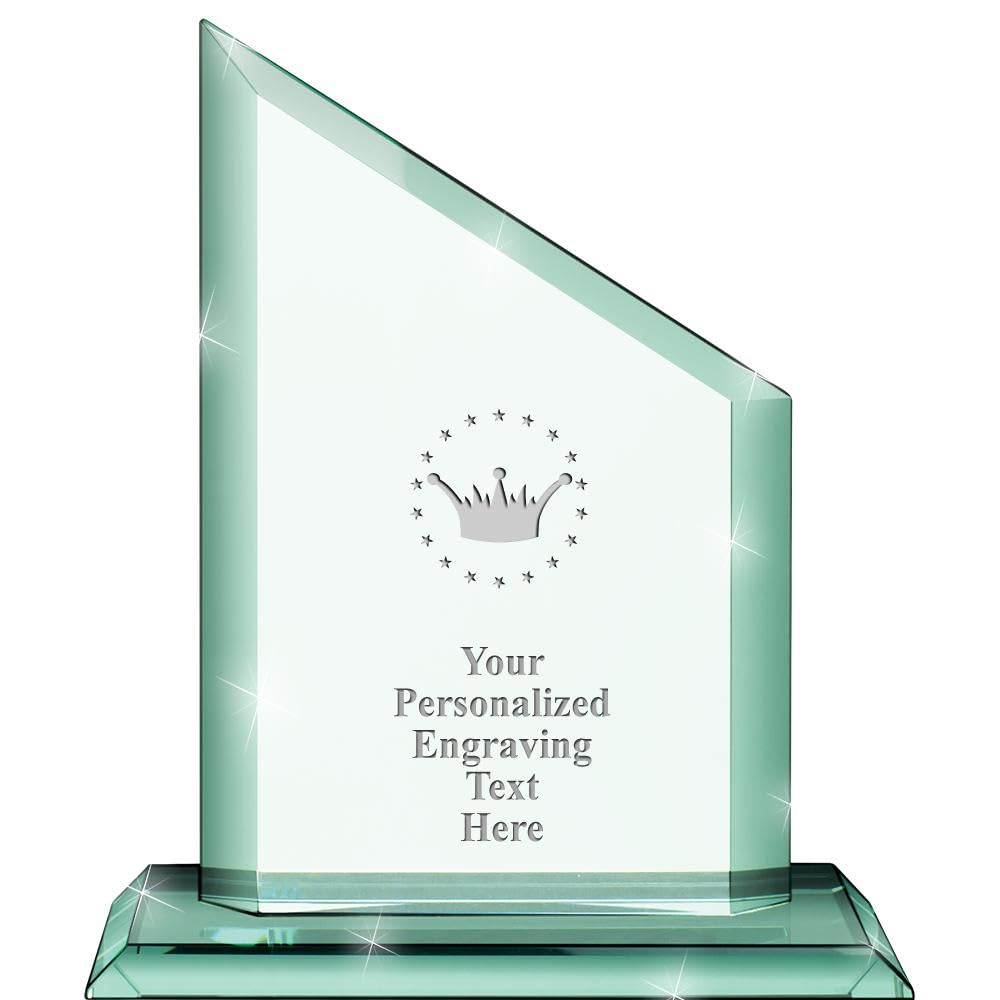 8.5" Personalized Crystal Trophy- Achievement Ivy Jade Crystal Award with Customized Engraving Prime