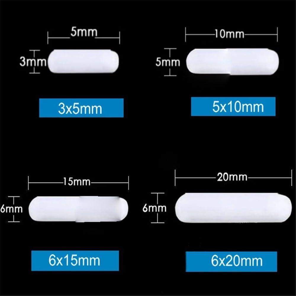 Mieszadło, prosty pręt magnetyczny typu C do wysokich temperatur laboratoryjnych 3-8 mm x 5-50 mm (7 x 25 mm, 10 sztuk)