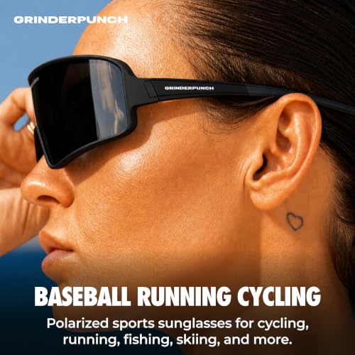 Image of grinderPUNCH Running Baseball Sunglasses for Men Women Sports Cycling Glasses Softball Sunglasses UV400 Protection