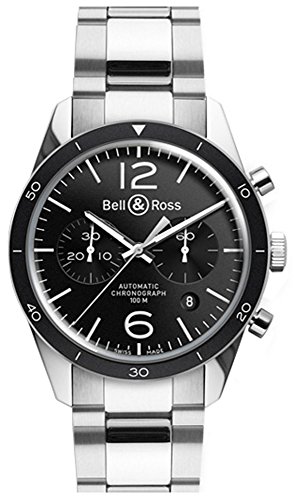 Bell and Ross Vintage Sport Black Chronograph Dial Automatic Mens Watch BRV126-BL-BE-SST