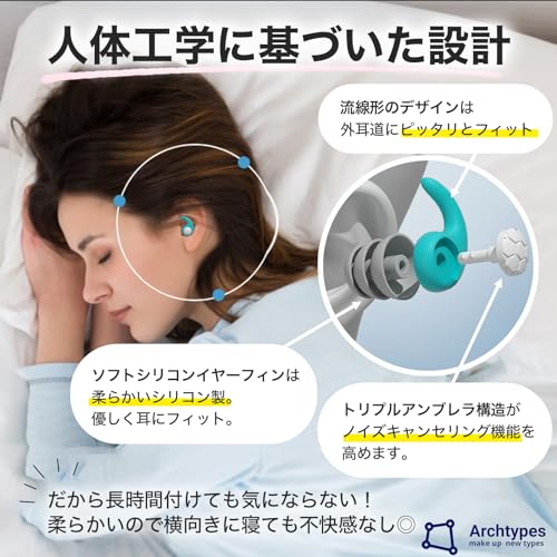 Archtypes 耳栓 小さめ 子供 子供用 聴覚過敏 睡眠用 ライブ用 勉強 防音 イヤープラグ ノイズキャンセリング (S, ピンク)
