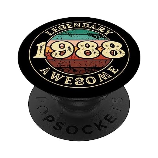 Vintage 1988 para hombres, idea de regalo de 35 cumpleaños de 35 años PopSockets PopGrip Intercambiable