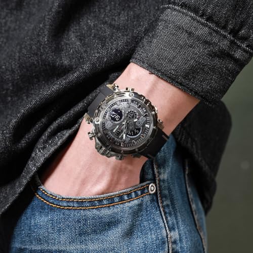 Image of Carlington Velocity Series Analog-Digital Sports Watches for Men and Boys with Alarm, Stopwatch, Backlit Display, Dualtime, Silicone Rubber Strap, Water & Shock Resiatant - CT 8136