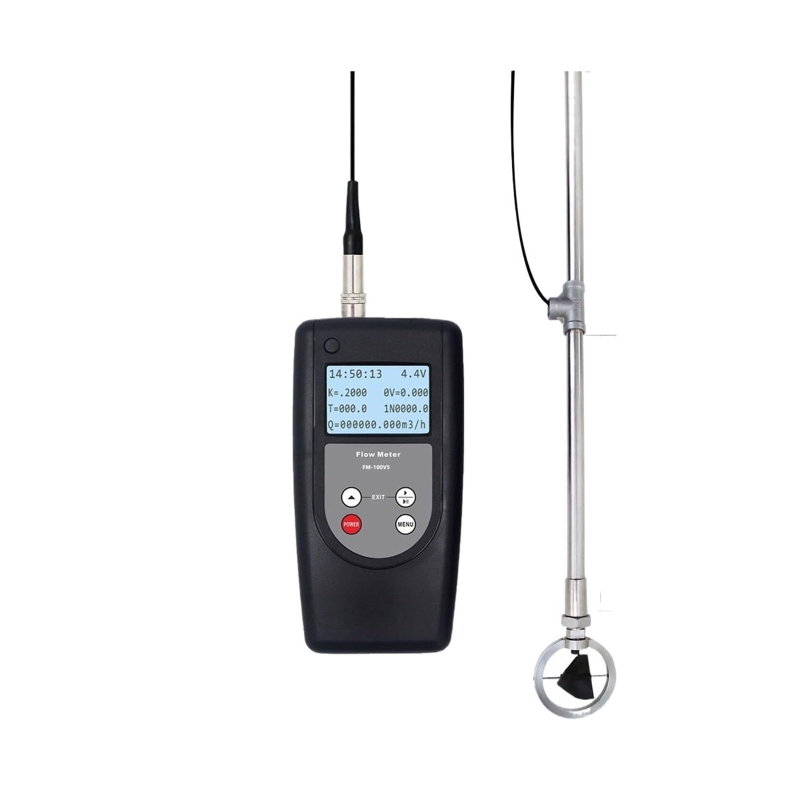 Digitaler Durchflussmesser, Tragbarer Durchflussmesser, digitaler FM-100V5, tragbarer for offene Kanäle
