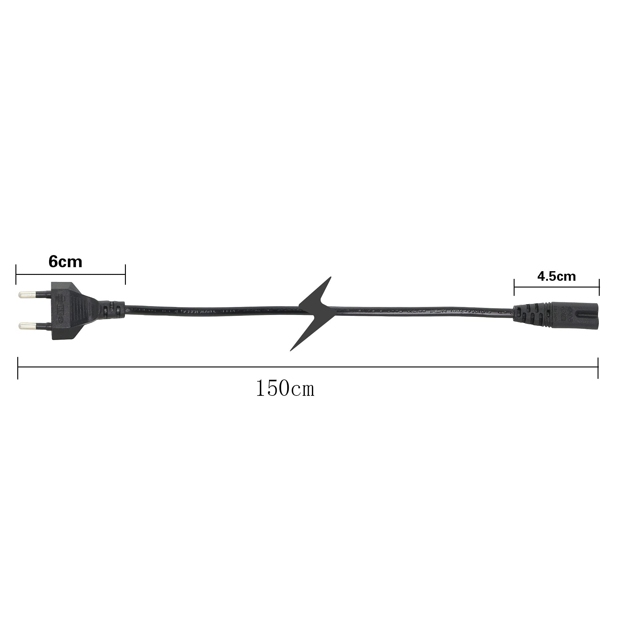 Cavo Alimentazione Europlug 2 Poli C7 Goobay - Nero 1,5 Mt Per Videoregistratore - Foto 4