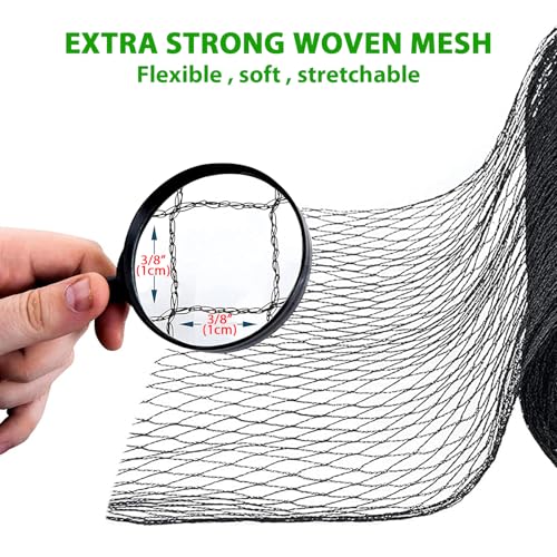 mychoiii Bird Netting for Garden 20 x 30 FT, Heavy Duty 3/8" Woven Mesh Garden Netting with 12 Stakes, HDPE Anti Bird Net for Fruit Trees Vegetables Blueberry Deer Poultry, Black by mychoiii - Image 3