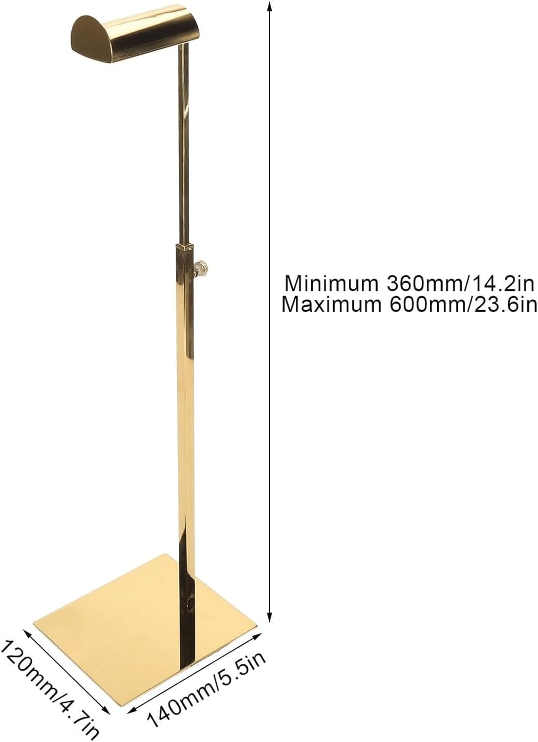 Metal Purse Stand Half Circle Hook Hanging Jewelry Stands Retail Store Display Rack for Handbags Wig Purses, Rose Gold