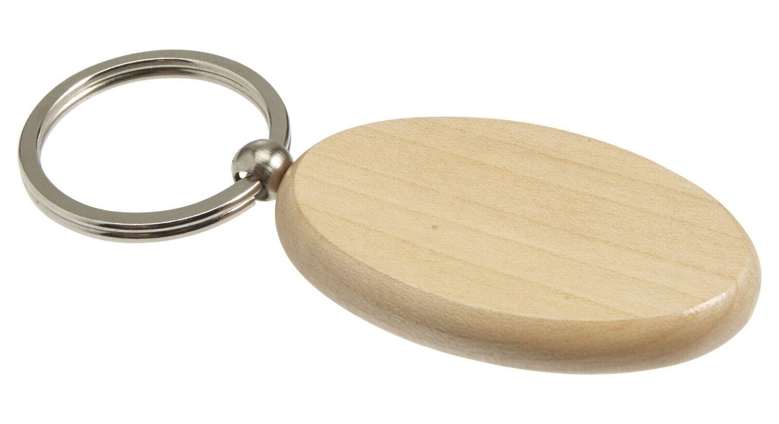 County Engraving Natural Personalised Oval Own Engraving Wooden Keyring, Laser Engraved With Any Message,
