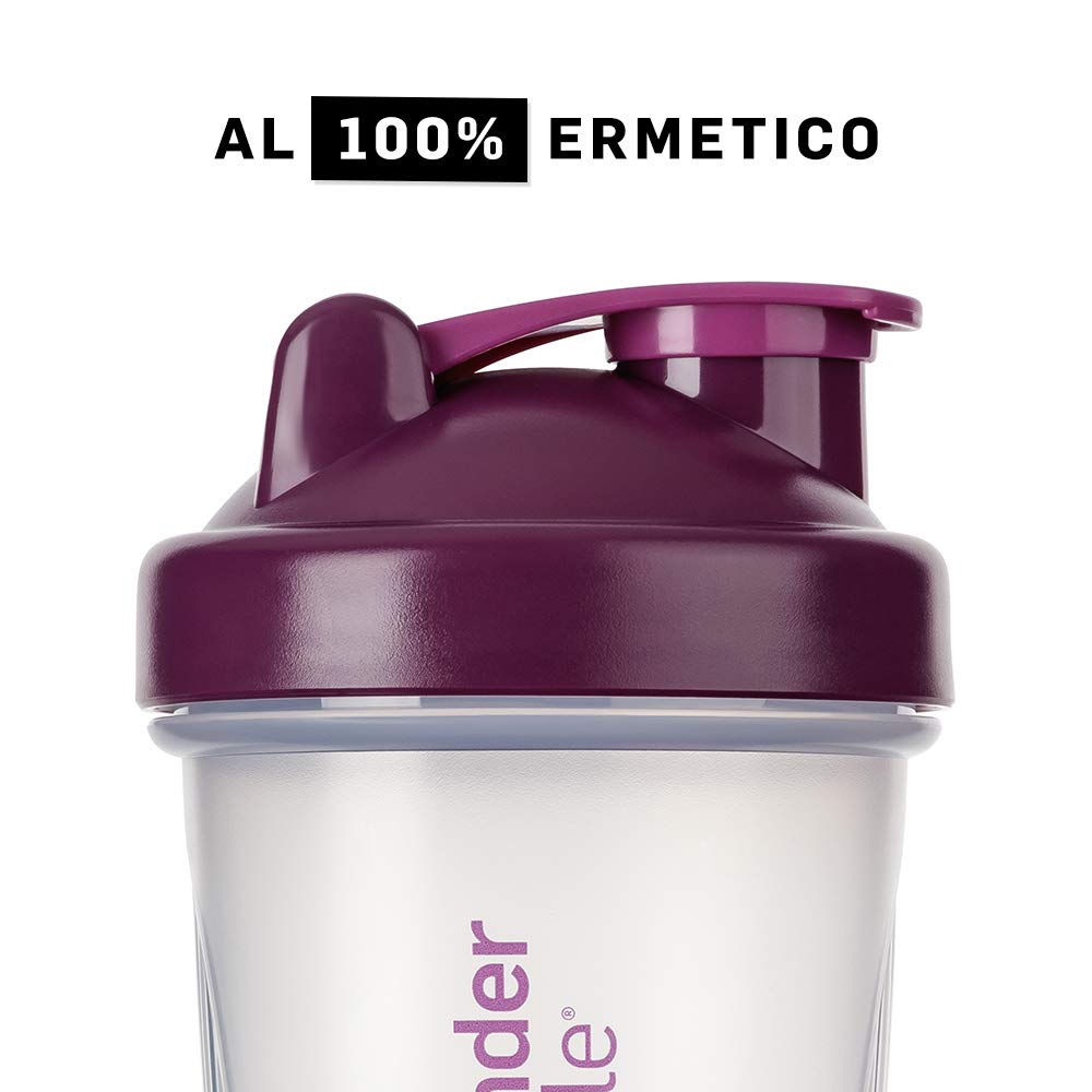 BlenderBottle Classic Botella de agua | Botella mezcladora de batidos de proteínas | con batidor Blenderball | libre de BPA | 590ml - blanco - 2