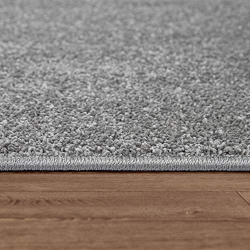 TT Home Wohnzimmer Teppich Kurzflor Unifarbendes Design Modern Und Zeitlos, Farbe:Anthrazit, Größe:80x150 cm