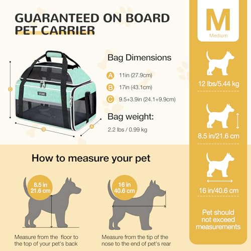 Image of Lekereise Top-Expandable Pet Carrier 17x11x9.5 Inch Alaska Hawaiian Airline Approved Soft Sided Underseat to 12lbs Travel Carriers for Small Dogs and Cats with Locking Safety Zippers Anti-Scratch Mesh