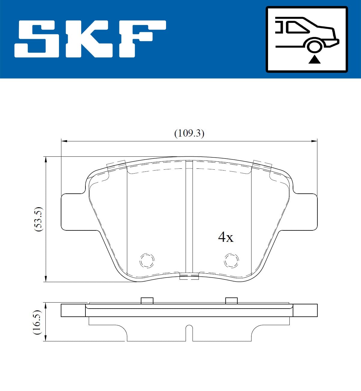 SKF Fren Balatası Arka Volkswagen Cady III Sw 1.2 Tsi 10-15, 1.6 04-15, 1.6-2.0 TDI 10-15, 2.0 TDI 16V 10-15, Golf VI 1.2-1.4 Tsi 08-12, 1.4-1.6 08-12, 2.0 Gti 09-13, 2.0 R 4Motion Vkbp 90070