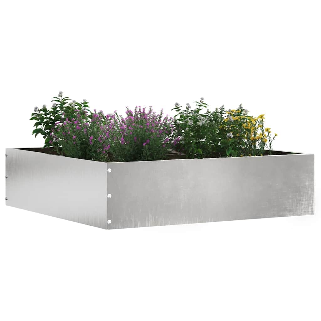 Bordure de pelouse en acier inoxydable argenté 50 x 50 x 13 cm, bordure en métal durable pour jardin et parterre de fleurs, bordure de pelouse robuste pour l'aménagement paysager, résistante aux
