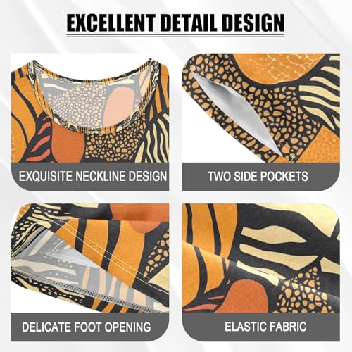 ALAZA Color Leopard Zebra Animal Print Pajamas Set Short Sleeve Cotton Sleepwear Summer Pjs 2 Piece 5-14Y4