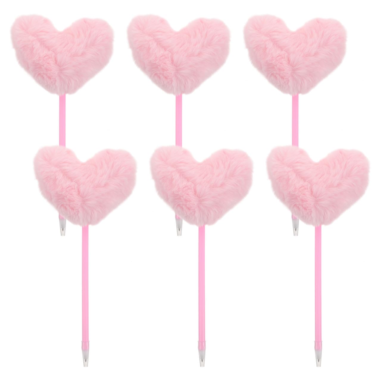 Bolígrafos rosas con pompón de corazón ideales para firmas de bodas 8