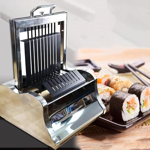 Electric Sushi Roll Cutter, 8/10/12-Slice Multifunctional Slicer, Stainless Steel with Non-Slip Rubber Suction Cups, Perfect for Restaurants & Home Use, Easy Clean