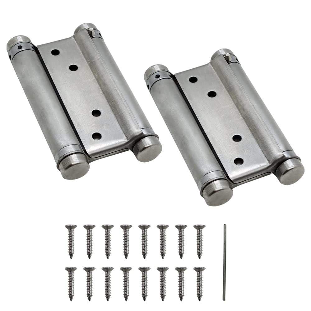Volo Double Action Hinge Saloon Door Hinges/Swinging Door Hinges Heavy Duty Self Closing with Screws (Pack of 2 Pcs.) (Stainless Steel 5") (B0BC27T8B1) Amazon Price History, Amazon Price Tracker