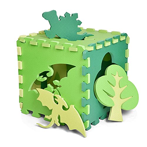Fun Little Toys F-860 Dino Baby Foam Play Mat, 36 Pcs Soft Thick Non-Toxic Eva Interlocking Foam Floor Tiles thumb #5