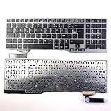  COMOLADO Clavier Français pour Ordinateur Portable Fujistu E754 Lifebook E557 E753 E756 E554 E556 Celsius H730 H760 H770 H790 Series Azerty Layout (Français avec Cadre argenté)