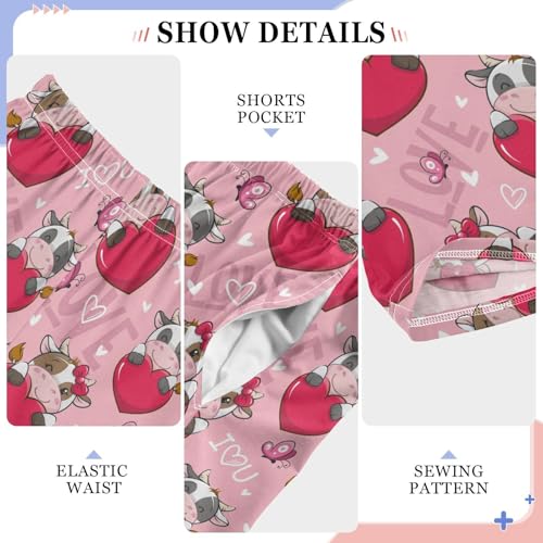 Milk Cow Love You Boys Long Pants Soft Trousers Elastic Waist Kids Lounge Bottoms with Pockets S-XL4