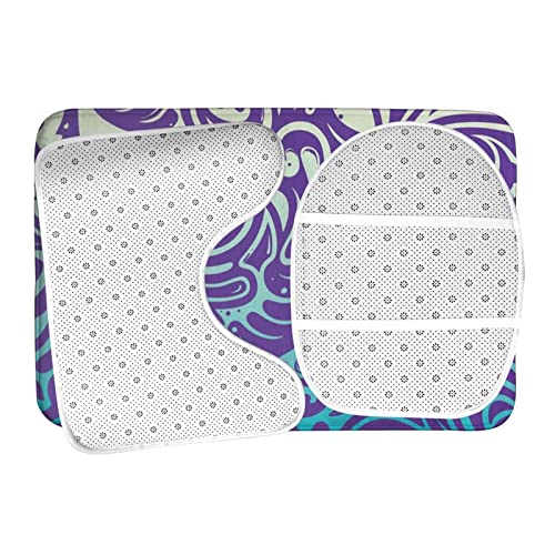 DIRYKILP Badematte + Konturmatte + Toilettendeckelbezug, coole Muster 3 Stück Badematte Set, mit rutschfester Klebeunterseite – Bild 7