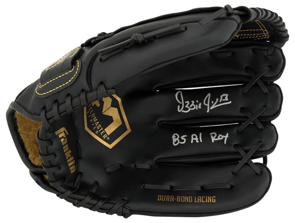 Ozzie Guillen Signed Franklin Fieldmaster Black Baseball Fielders Glove w/85 AL ROY - Schwartz Authenticated