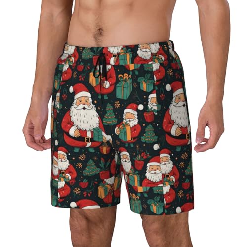 Merry Christmas Print Men Stylish Functionality Swim Trunks Breathable Beach Shorts Surfing Gym Fishing2