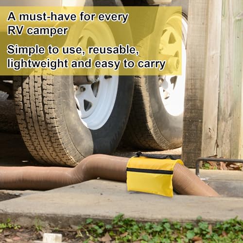Image of 2pcs RV Sewer Weight Bag, Sewer Hose Support, RV Hose Fastening Device with Zipper Camper Sewer Accessories to Decrease Accidental Spillage and Prevents Waste Lines from Dislodging