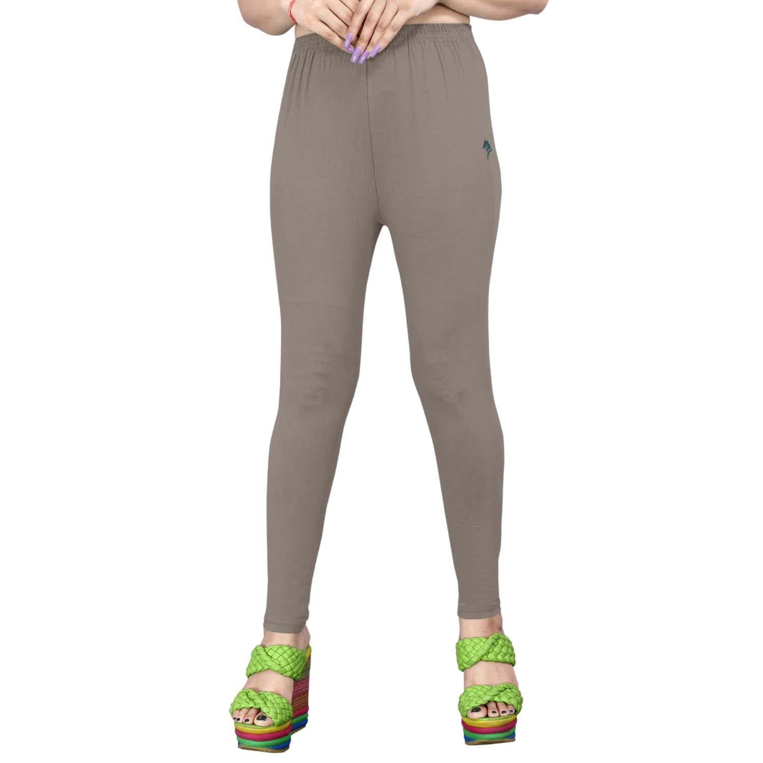 Women's Solid Mid Rise Slim Fit Ankle Length Leggings - Comfortable and Stylish Yoga Pants for Workout, Running, Office and Everyday Wear