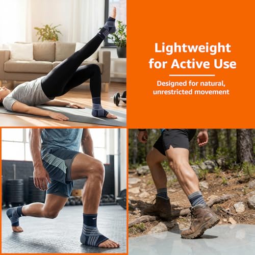 Image of Amazon Basics Premium Ankle Support | Adjustable Compression for Daily Comfort | Breathable Fabric | Padded Design for Stability | Unisex | Large
