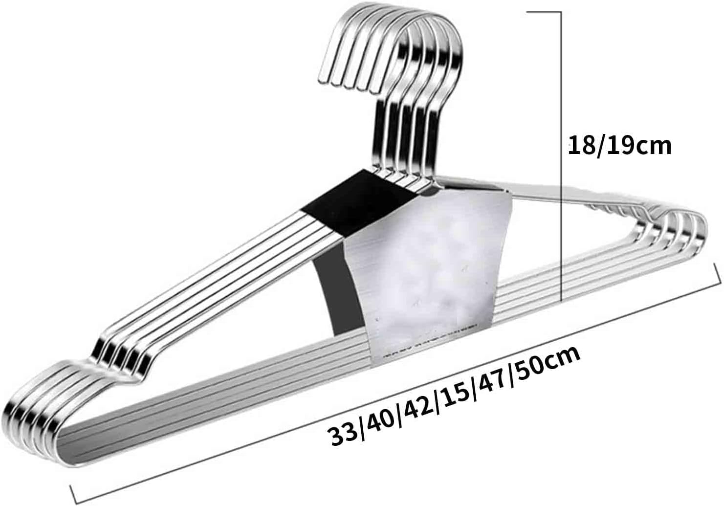 Plastic Coat Hangers for Clothes Adult 5 Pack Coathangers Space Saving Heavy Duty Non Slip Aldult Stainless Steel Flat Bar Thickened 8MM Anti-Slip Rustproof (33x18cm,Gold)