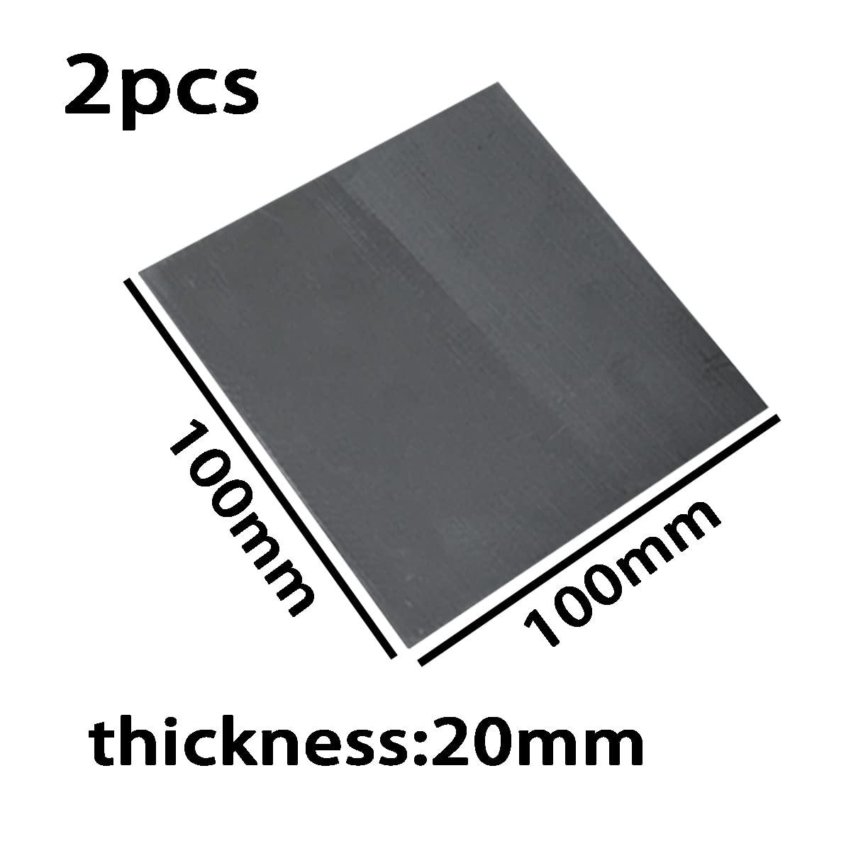 Longitud de la Placa de Lámina de Lámina de Grafito, Ancho de 100 Mm, Espesor 1/10/20/30 Mm 2Pcs/Thickness 20Mm