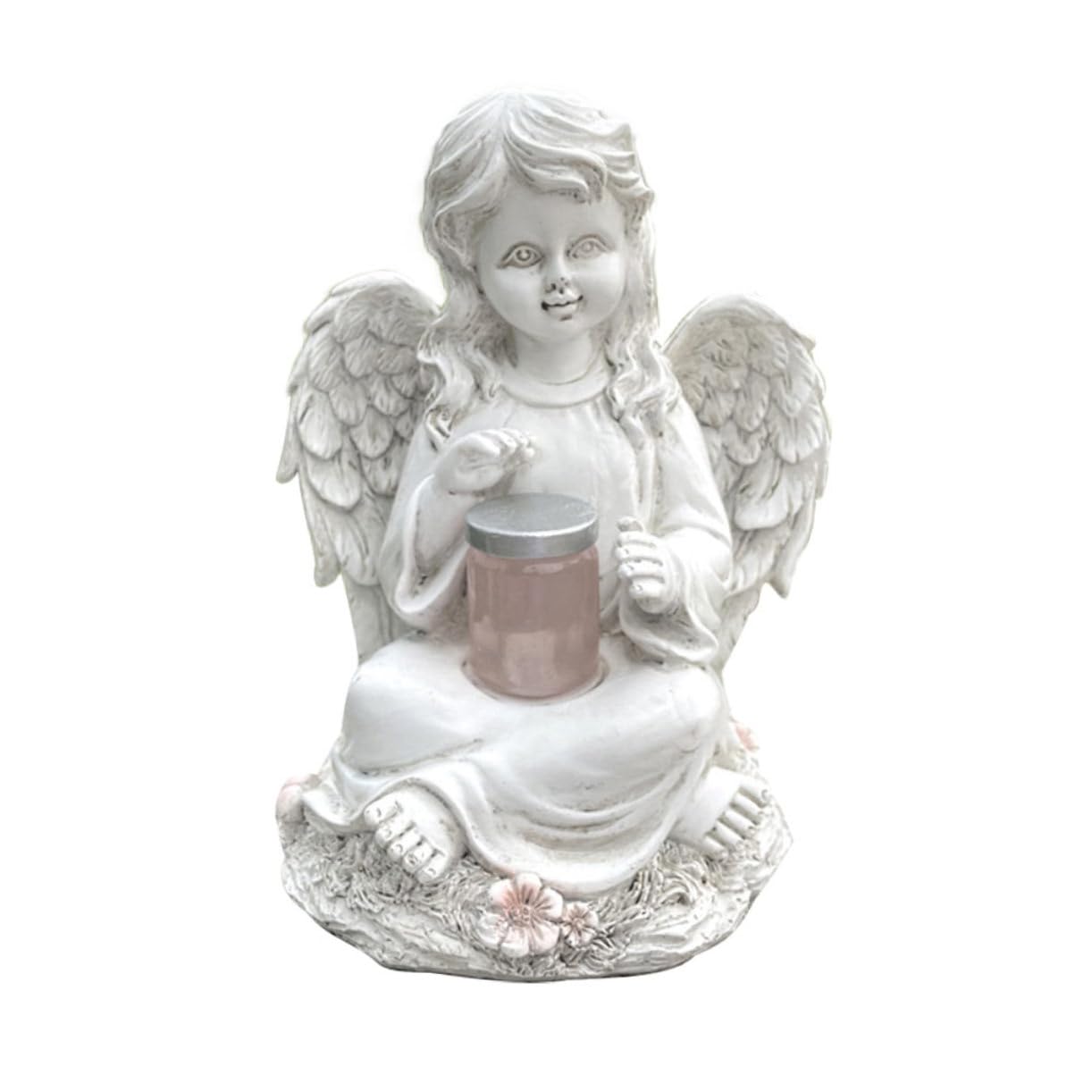 Solar Powered Resin Angel Statue Creative Garden Sculpture Outdoor Decor Unique Artistic Home Ornament