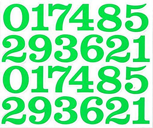 (シャシャン)XIAXIN 防水 PVC製 数字 ナンバー ステッカー セット 耐候 耐水 番号 数字 シール キャラクター 表札 スーツケース ネームプレート ロッカー 屋内外 兼用 TS-137GR (1, グリーン)