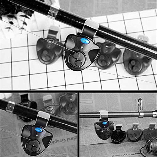 Alarme de mordida, Andoer 4 unidades de alarme eletrônico de mordida de pesca com som LED luzes indi