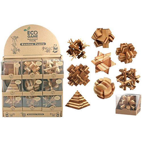 Bamboo Brainteaser Puzzle - Various Styles 1 Random Puzzle