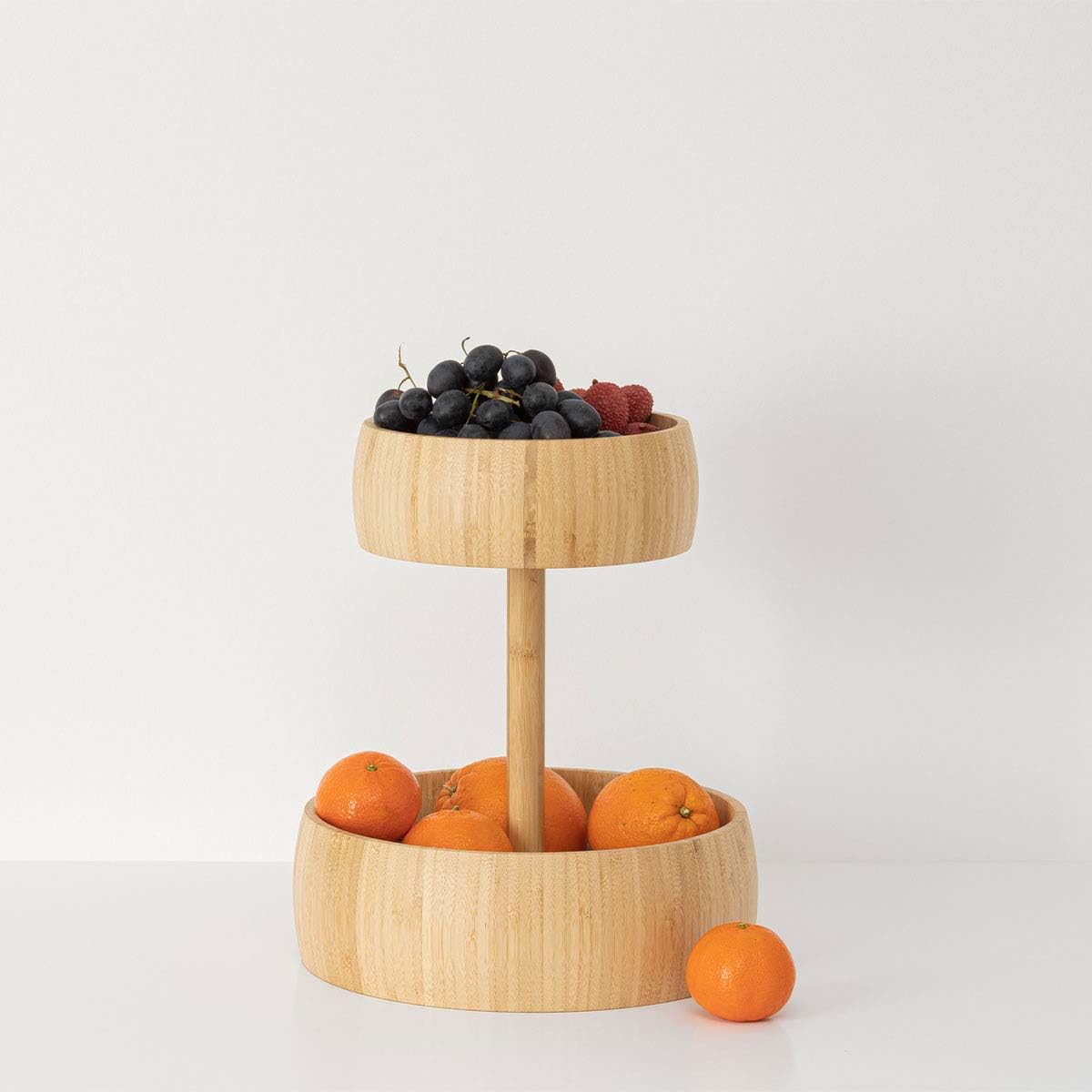 Cesta de fruta de bambú de 2 pisos - 5 five simply smart