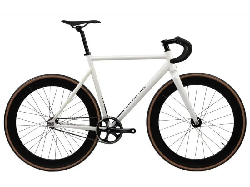 SantaFixie Bicicleta Fixie/Single Speed Raval 2.0, Aluminio 6061, Buje Flip-Flop, Ruedas 700C Perfil Alto 60 mm, Blanco (61 cm)