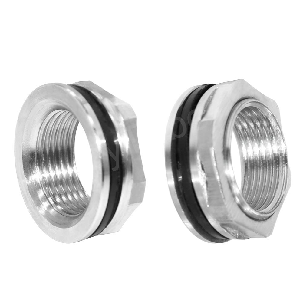 JoyTube 1" FPT Water Tank Connector Bulkhead Fittings Stainless Steel for Water Storage Barrel